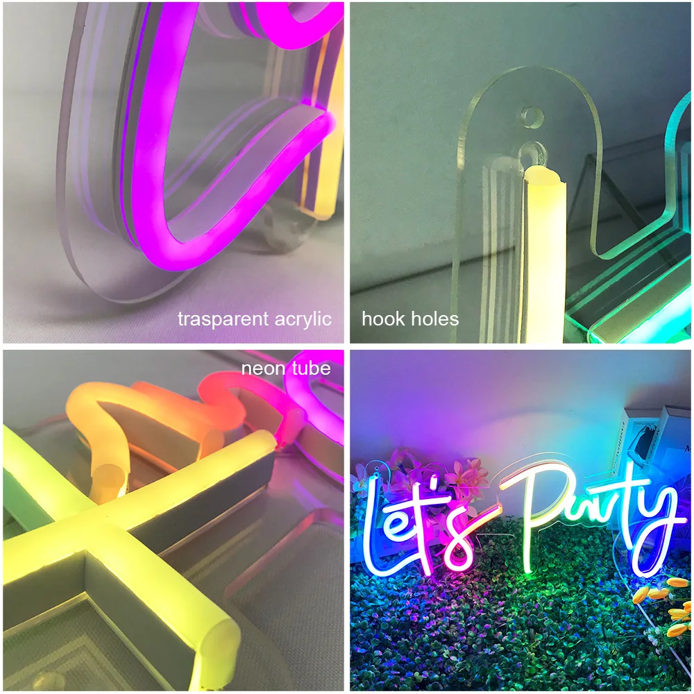 Custom outdoor acrylic neon signs love wedding neon sign party LED Neon Signs Letters