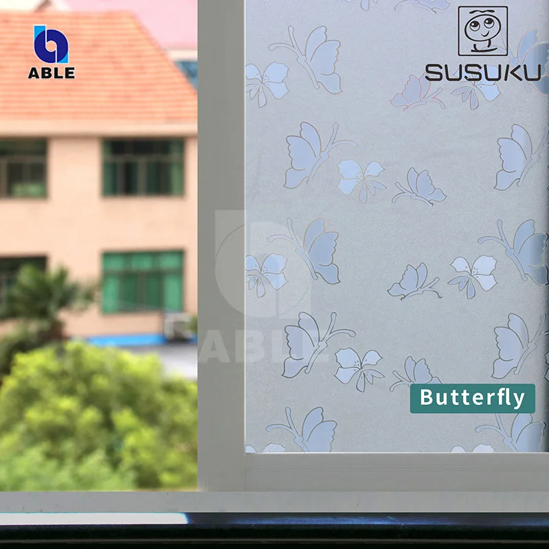 Glue-free glass film Removable Decoration Frosted Matt Transparent Glass Window Film