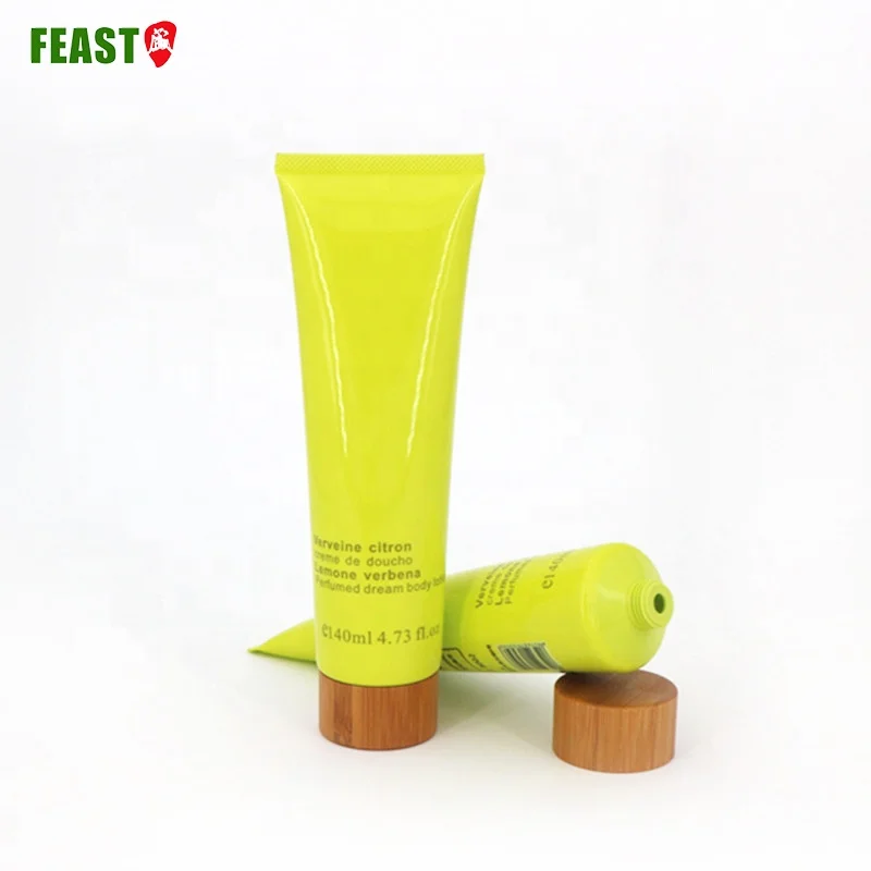 
Color Plastic Tube Cosmetic Cute Soft Tube Cosmetic Packaging Set Empty Packaging for Cosmetics Tube with Bamboo Lid 