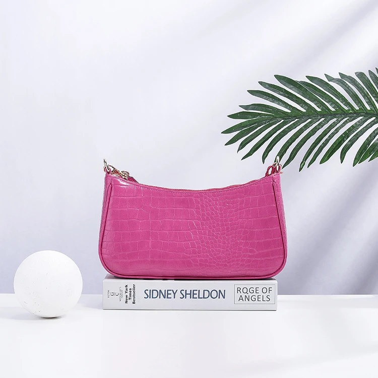 Factory Price Pu Leather cartera de mujer Ladies Shoulder Bags  Simple Casual Half Moon Women Leather Purse