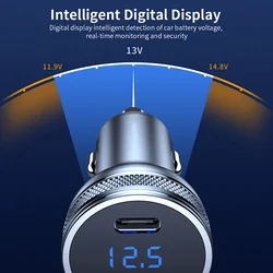 The New 36W PD Car Charger with QC 3.0 Digital Display usb portable charger Fast Charging Ibd New Arrival 58w 3 Ports