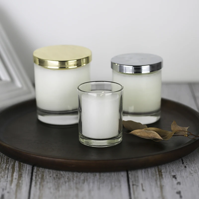 Glass Jars for Black unique candle making with lids