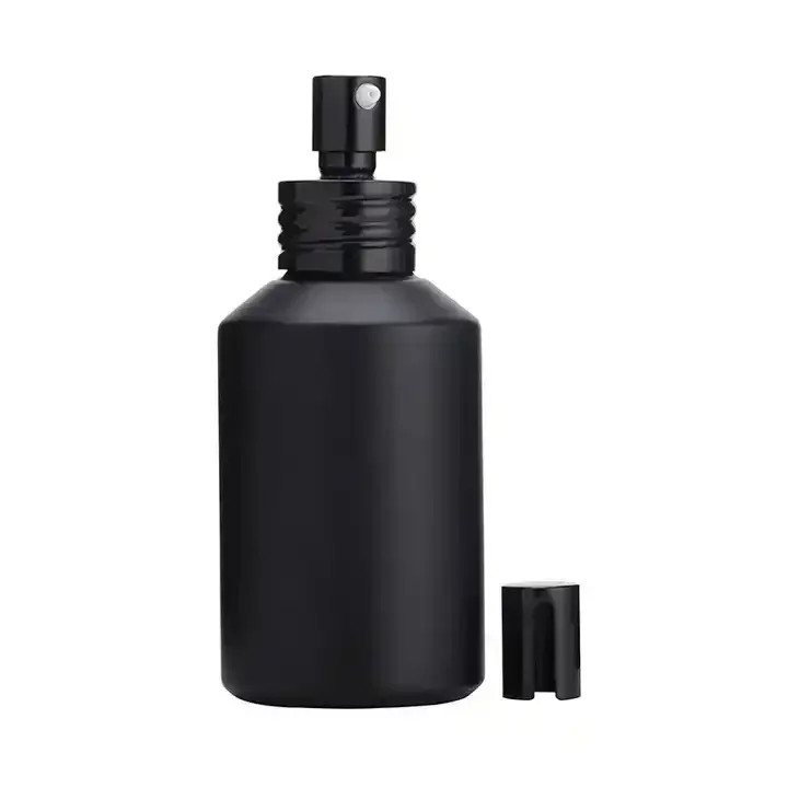 Slant Shoulder 15ml 30ml 60ml 100ml 120ml Frosted Black With Aluminum Fine Mist Spray Cap Glass Bottle Atomizer For Perfume