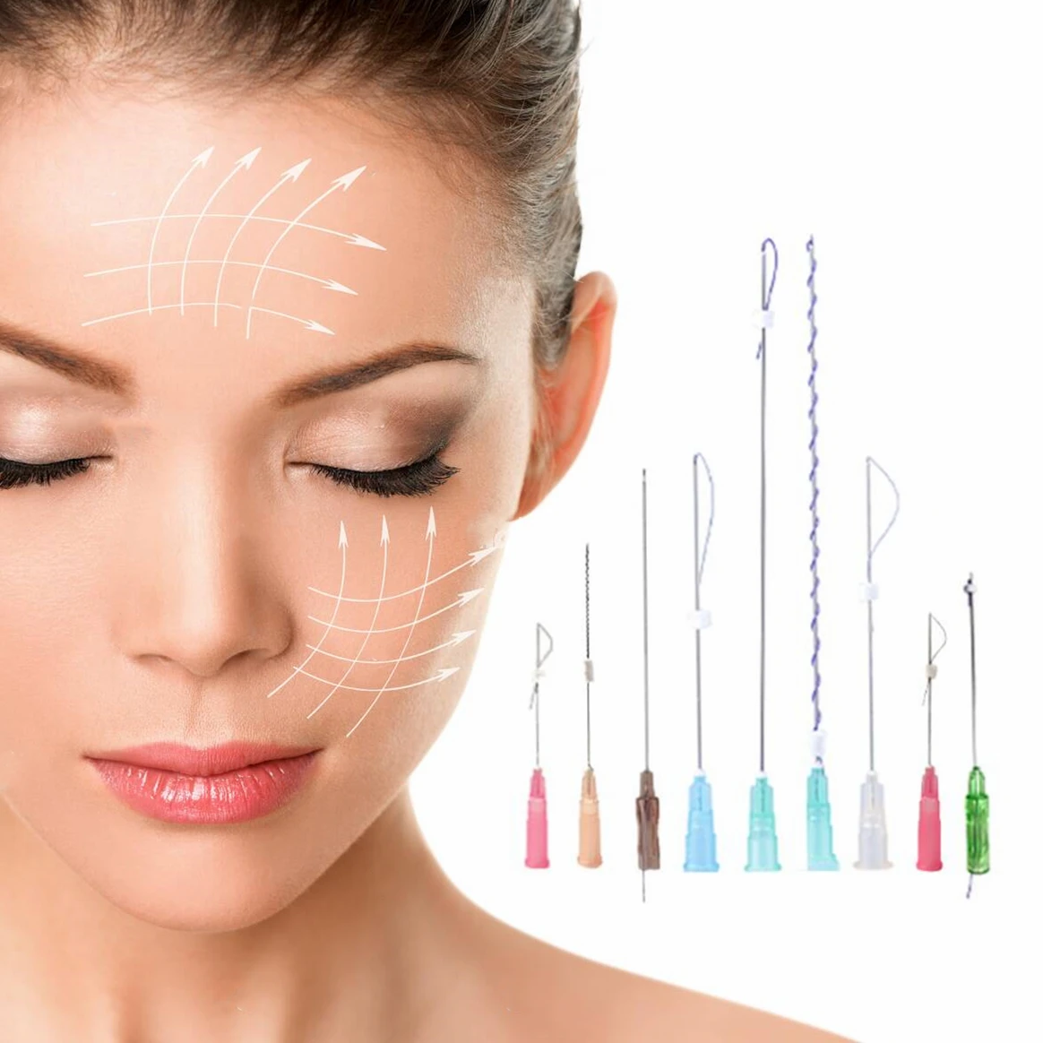 Free shipping Foxy eye PDO Thread Cog 4D L Blunt 21g60mm thread lift for face