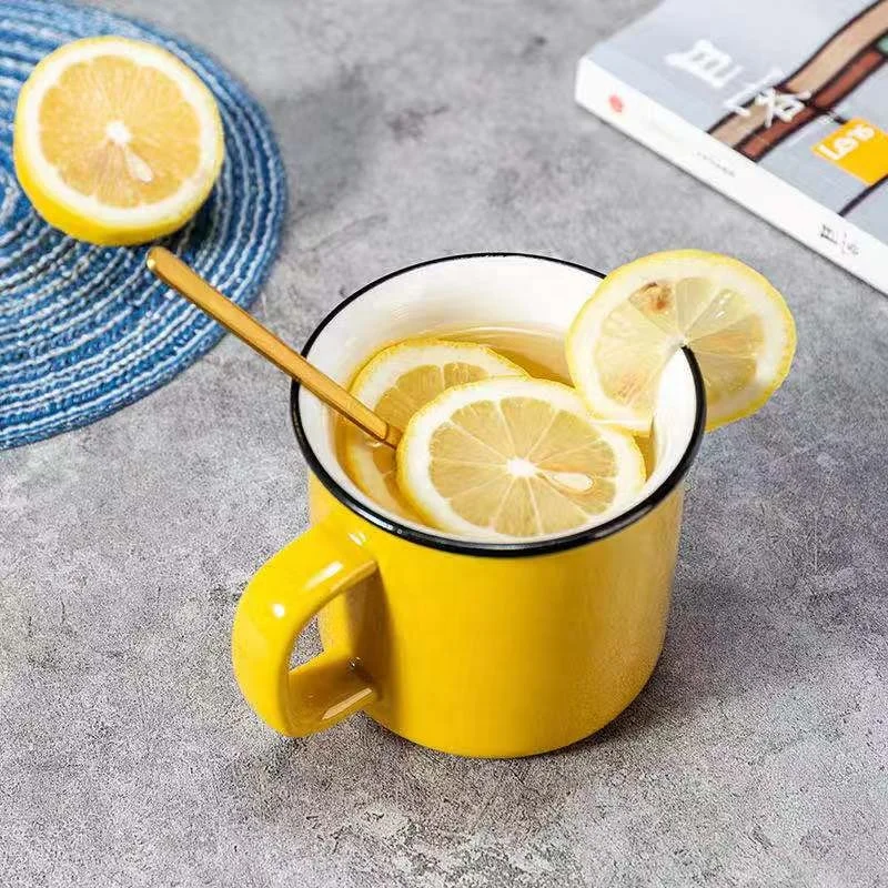 logo printing custom enamel mug, custom steel enamel camping mug, sublimation white logo printing metal enamel cu