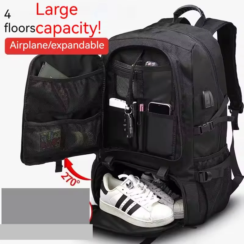 Top sale multi-function travel Backpack High quality waterproof nylon bag with shoes storage pocket