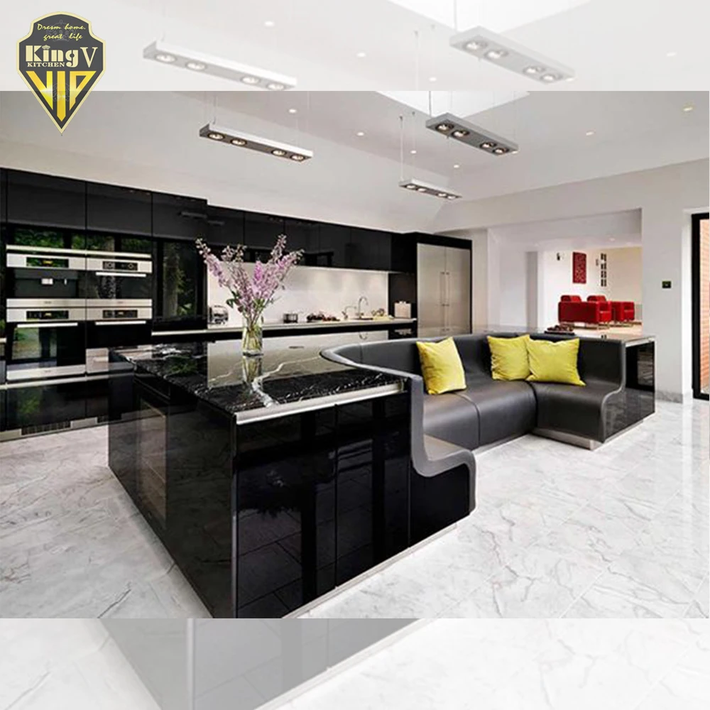 Professional High End Customization Luxury Big Kitchen Design 2  Matt Finish Base Cabinet Wood Hanging Cabinet kitchen cabinet