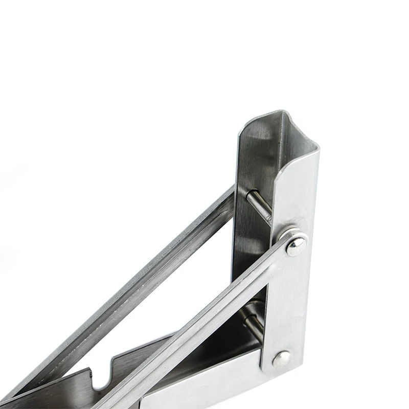 Hot Sale Black DIY Wall Mounted Table Shelf Brackets 8 Inch To 20 Inch Stainless Steel Brush White Metal Shelf Folding Bracket