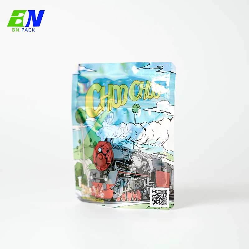 Mylar zip lock zipper childproof stand up smell proof packaging herbs packing bag with personal printing