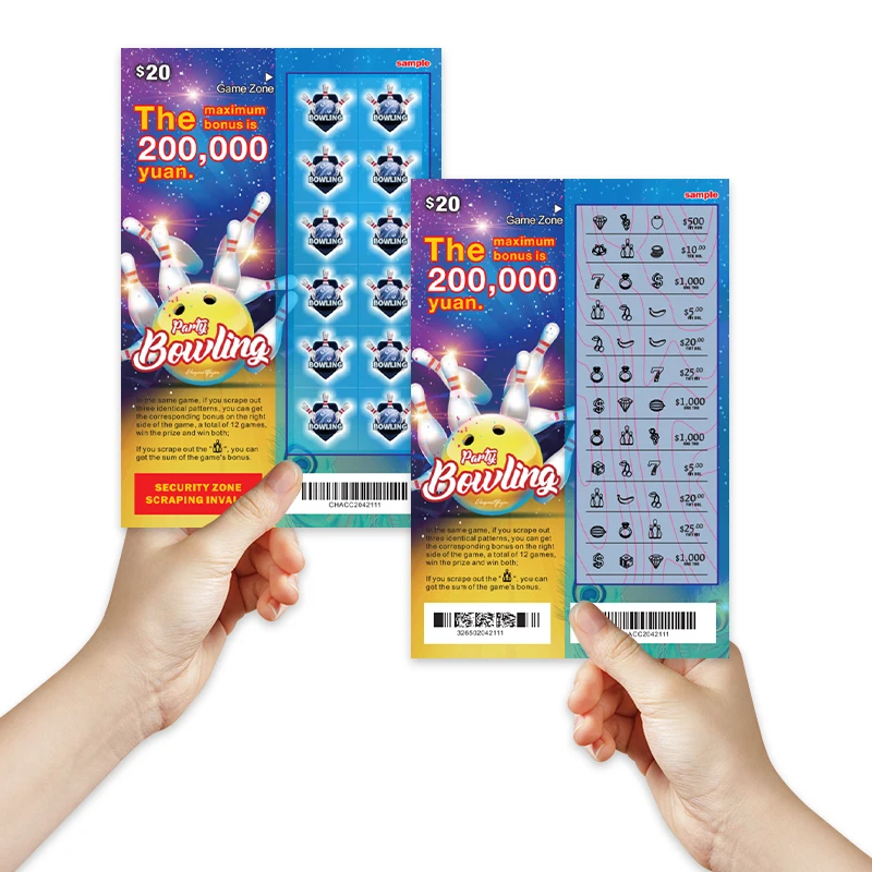 Premium Quality Lottery to Win Big Color Printing Thematic Design with Variable Data for Unique Lucky Scratch Off Lottery