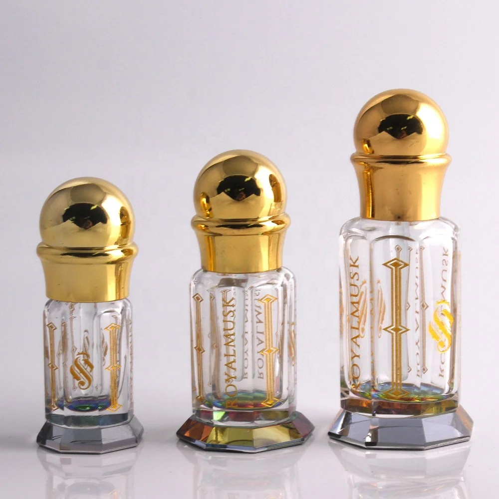 Wholesale home decor 3ml 6ml 12ml glass empty bottles arabian attar perfume oils