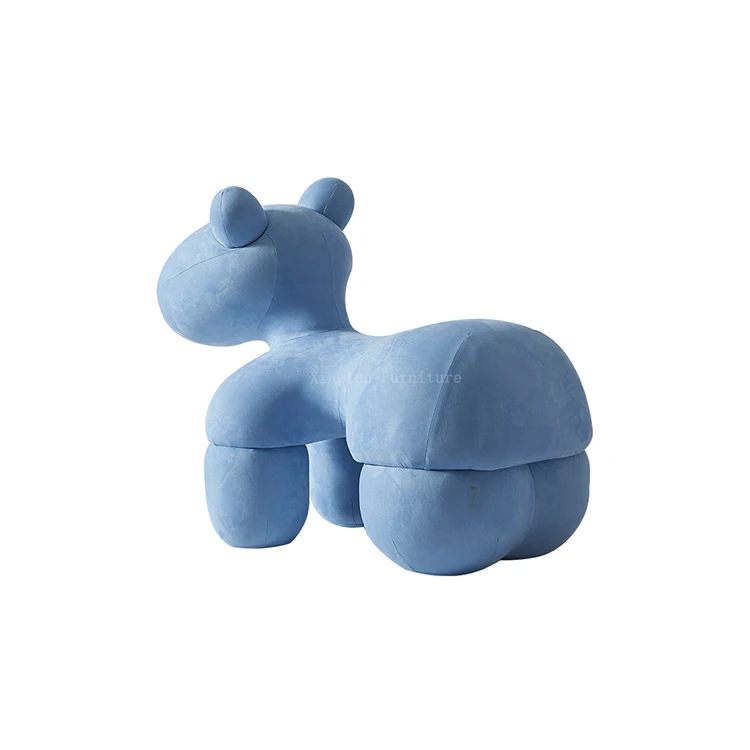 Wholesale best fabric design animal modern lounge chairs blue modern leisure pony chair