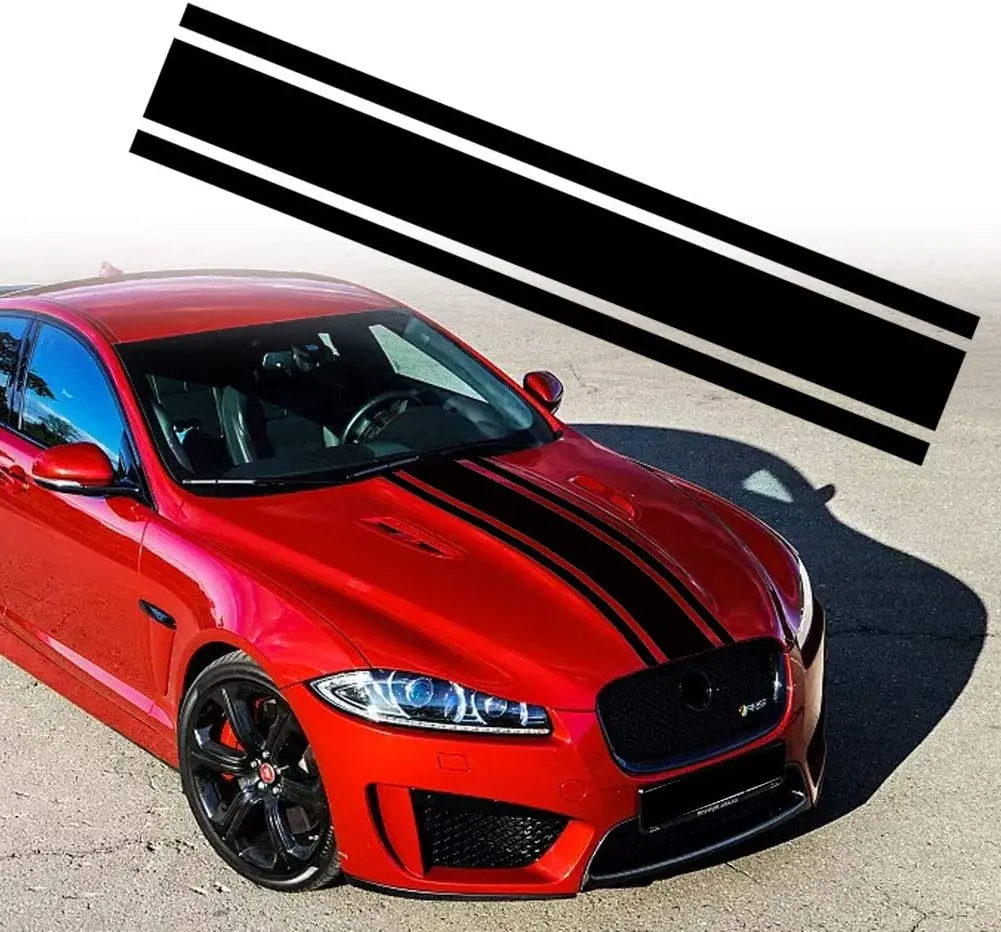Car Hood Stripe Sticker Auto Racing Stripes Body Side Decal Hood Vinyl Stripe Sticker Decoration for Car Vehicles