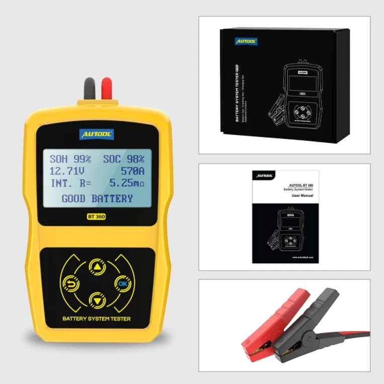 AUTOOL BT360 DC 12V Vehicle Battery System Tester Car Charging Test Analyzer