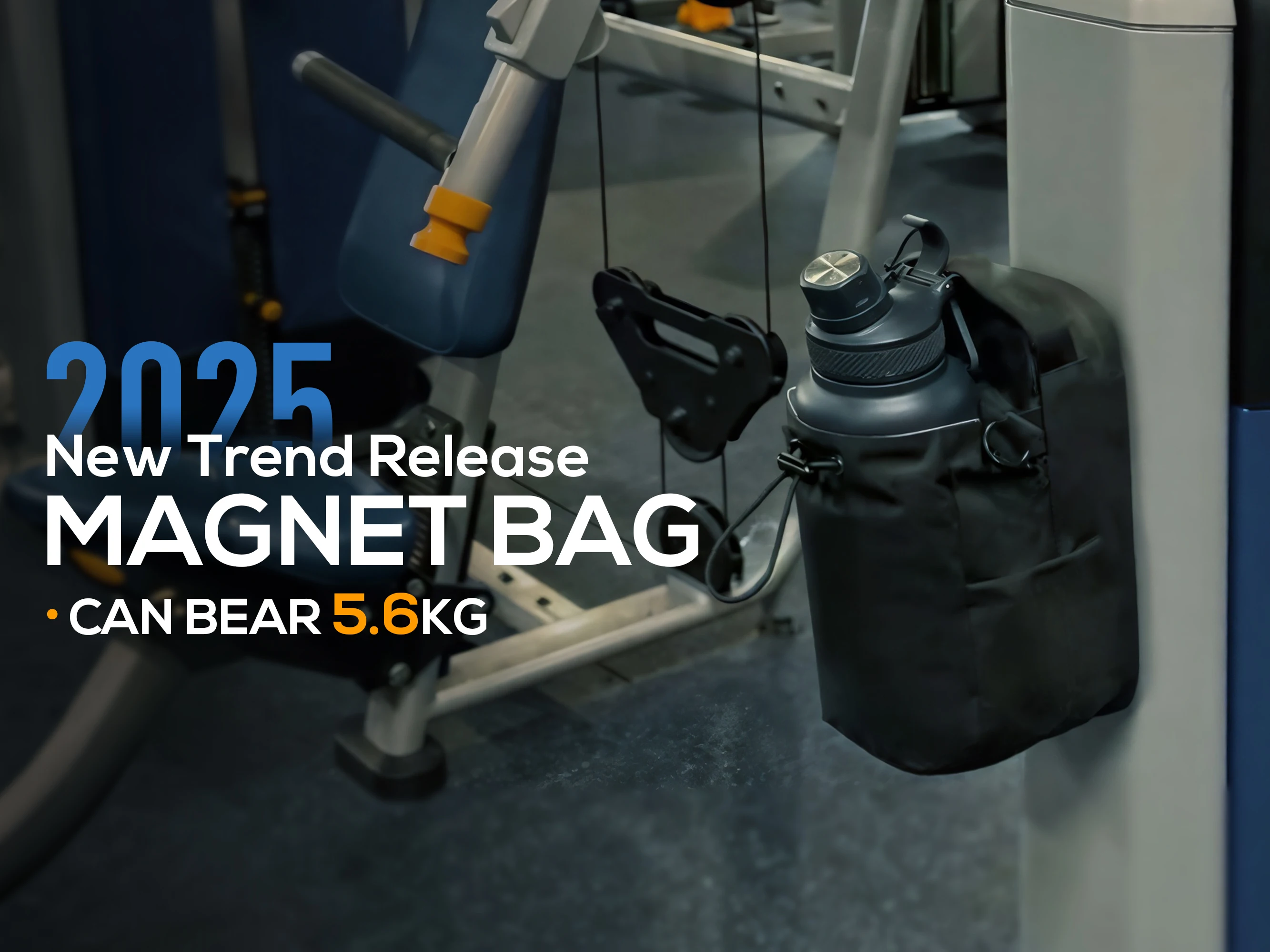 New design magnetic gym bag Custom Fitness black Magnetic bag gym supplier with bottle bag