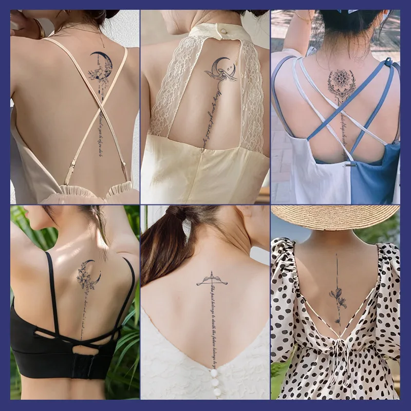 XB Lasting 7-15 Days Herbal Juice Semi-Permanent INS Men Girl Arms Body Beauty Realistic waterproof Fake Tattoo Stencil Sticker