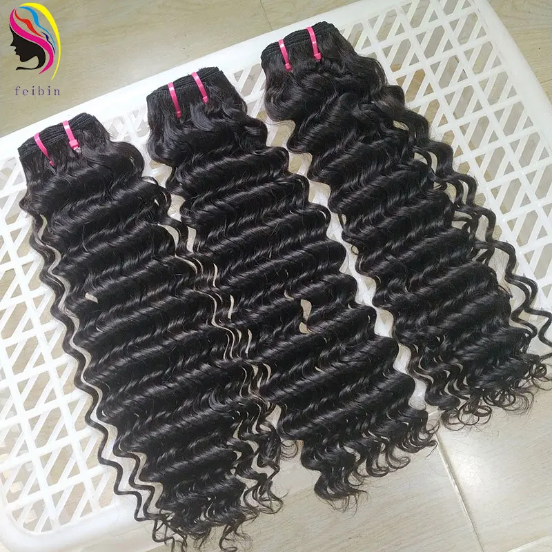 Deep Wave 12a Double drawn raw brazilian peruvian vietnamese indian Fumi virgin vendor 100% human hair extension bundle
