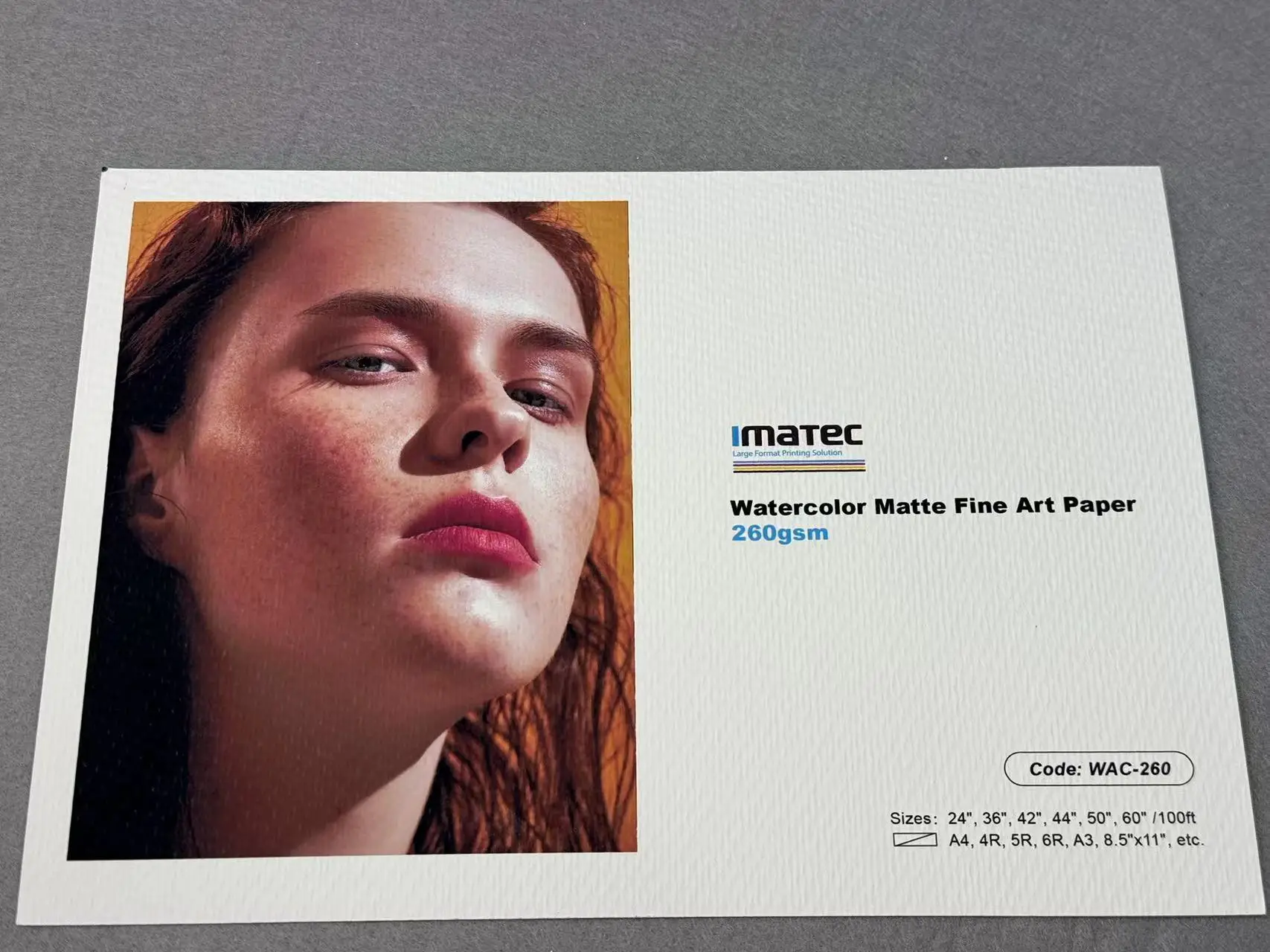 Premium Water-based 260gsm Pigment inkjet matte Watercolor Paper Sheet Roll