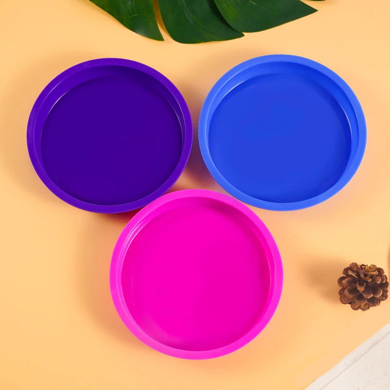 Превосходное качество 8 дюймов набор из 4 пирожных выпечки сковорода пищевого класса круглая силиконовая форма мини набор форм для торта