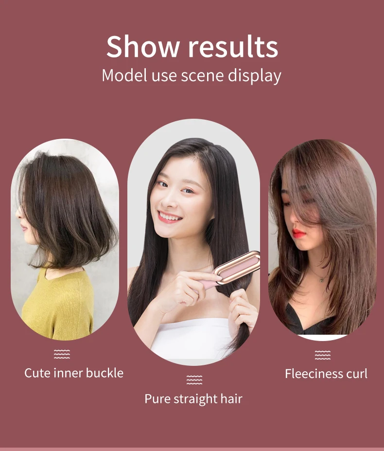 Fashion Hot Multifunctional Hair Beard Straightener Curler Brush Hair Fast Styling Tool Electric Hot Comb