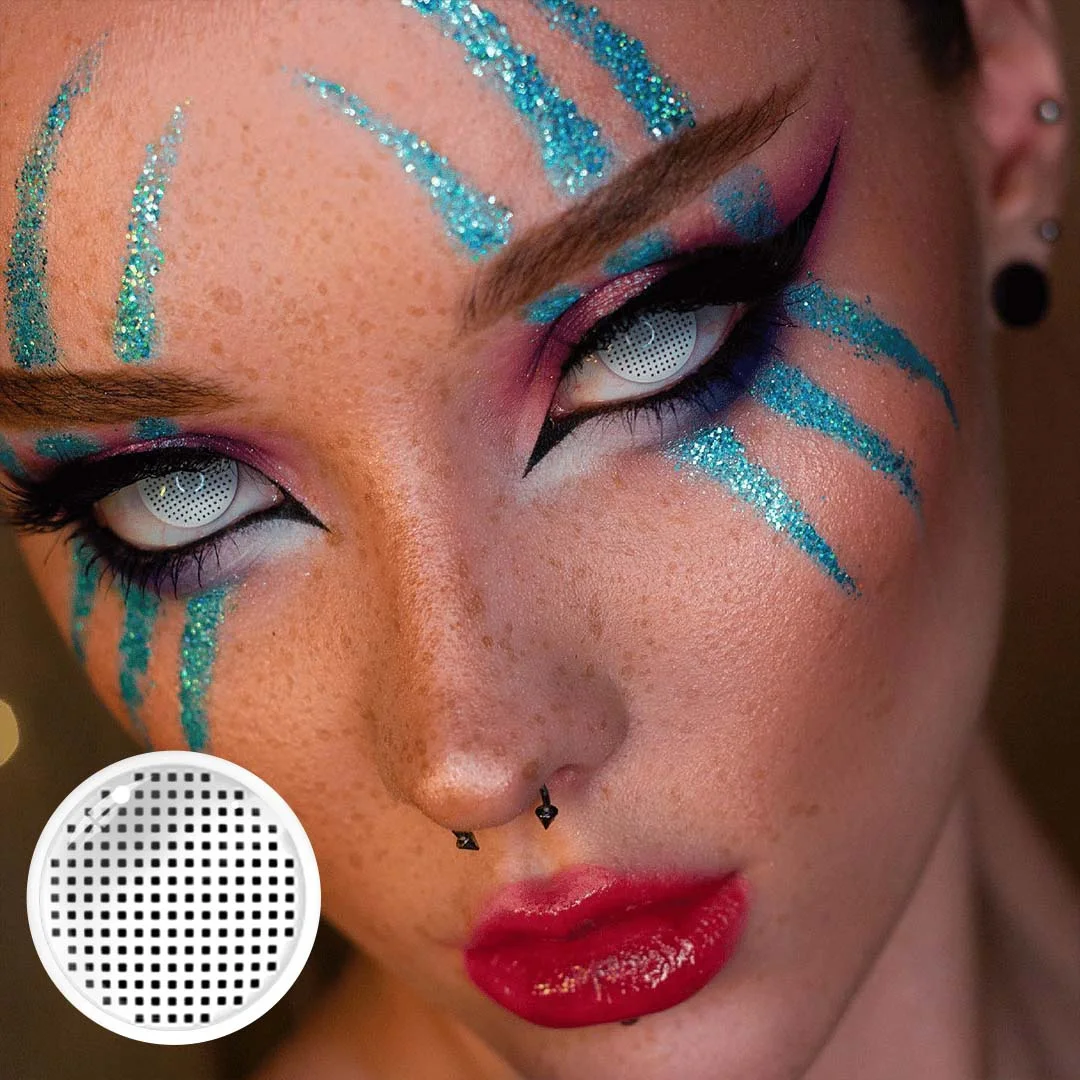 white mesh  contact lenses heart contact lenses halloween crazy color comfortable made in factory manufacture