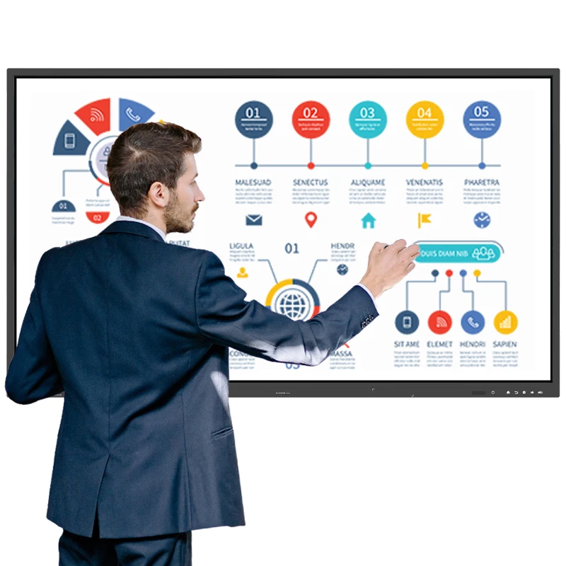 GAOKE Интерактивная плоская панель 65 Дюймов школьная доска интерактивная умная 4K Цифровая экран