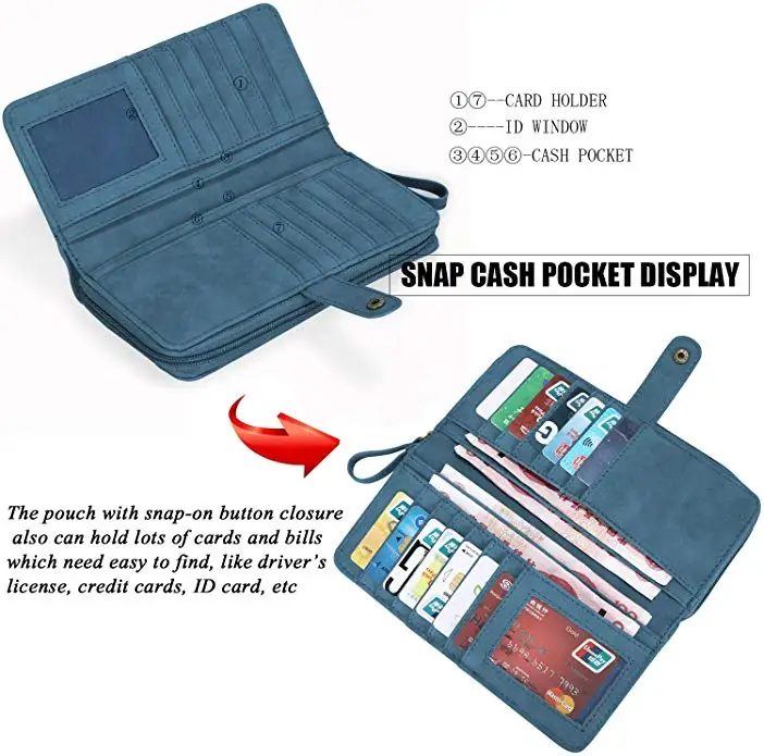 2020 Wallet for Women Clutch PU Leather Cellphone Card Money Organizer Ladies Handbags with wireless charger powerbank