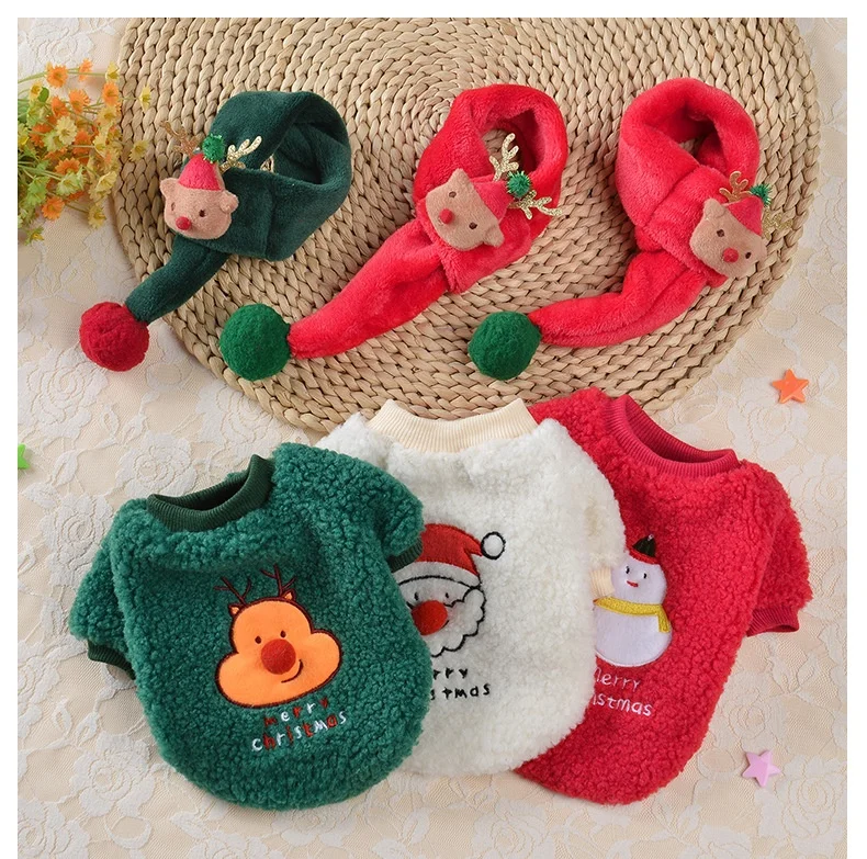 Winter Warm Padded Pet Clothes Cute Deer Dog Hoodies Fleece Clothing for Small Dogs Cats Warm Coat Jacket Clothes for Dogs