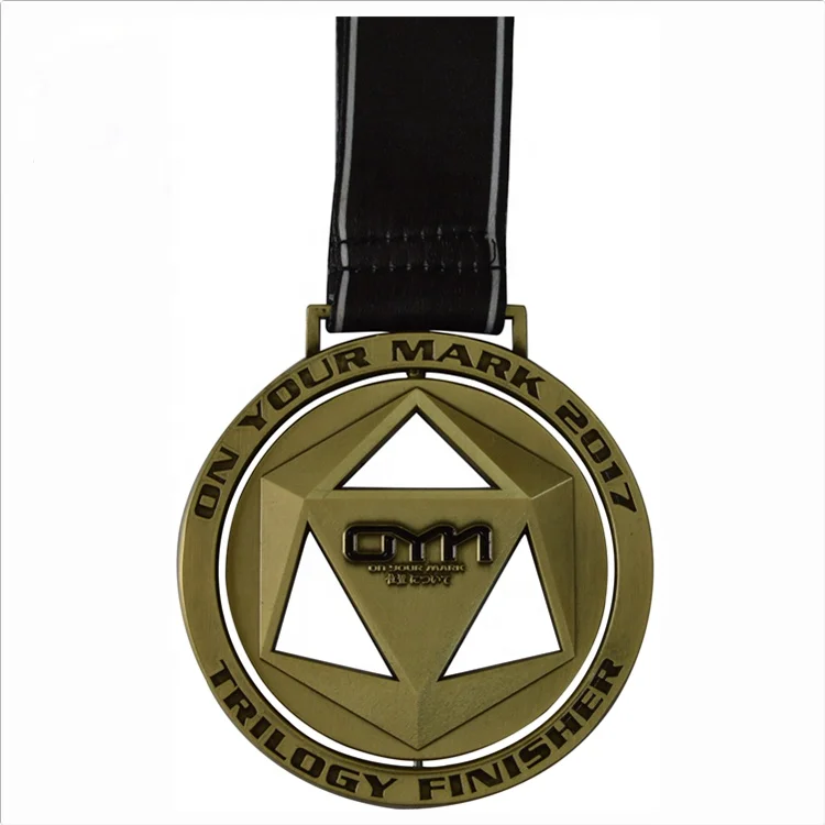quality die casted glitter gold turkey trot medals