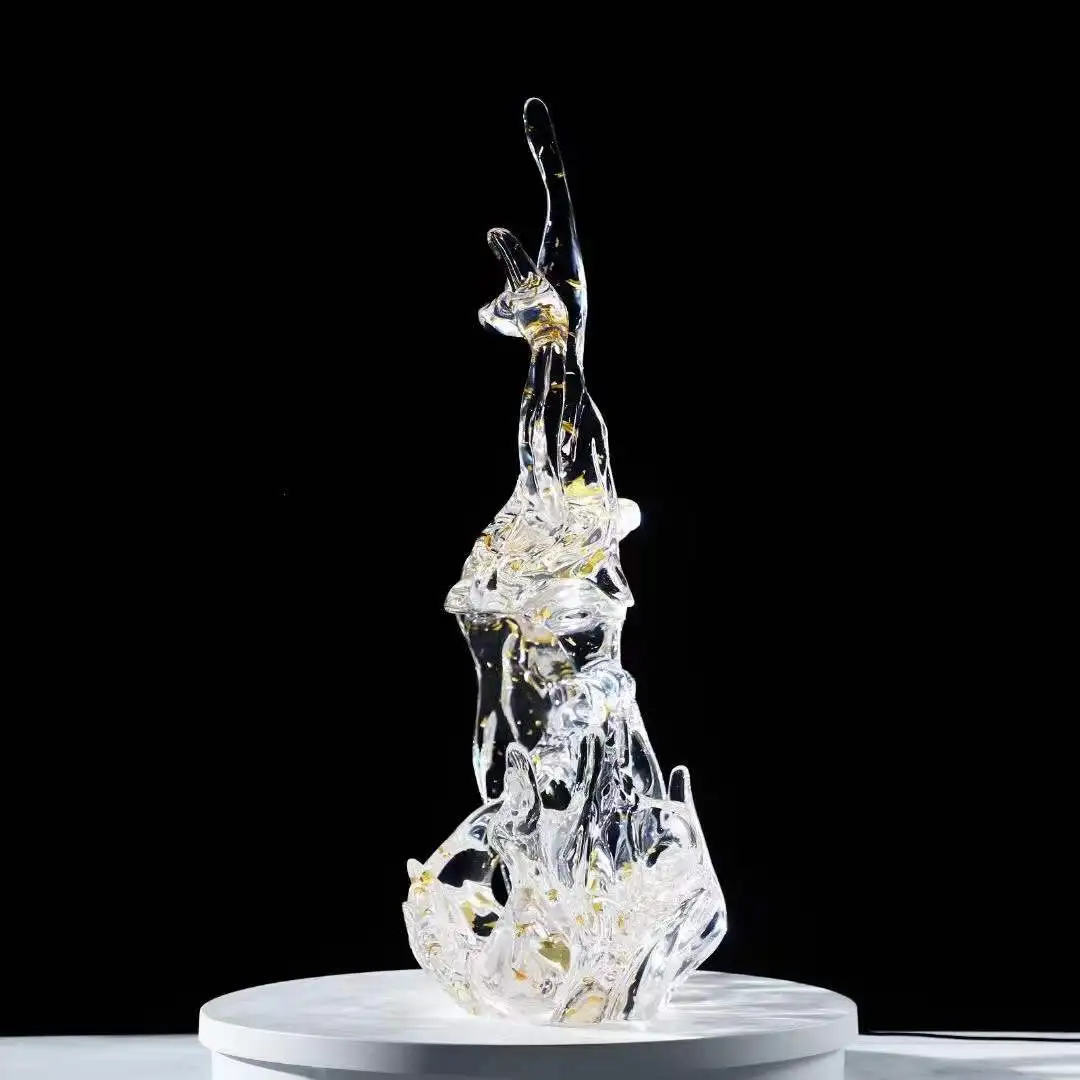 Sculpture Ornament Art Abstract Hotel Lobby Model Room Creative Soft Decoration Epoxy Transparent Resin Crafts