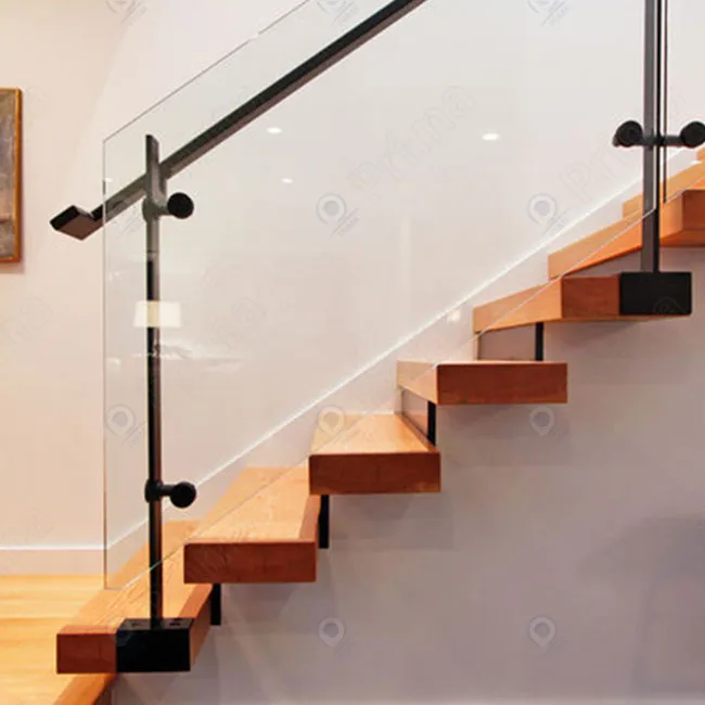 PRIMA Metal Wooden Glass Straight Stairs Modular Staircase Straight Stair Beam Straight Stairs Staircase for Home