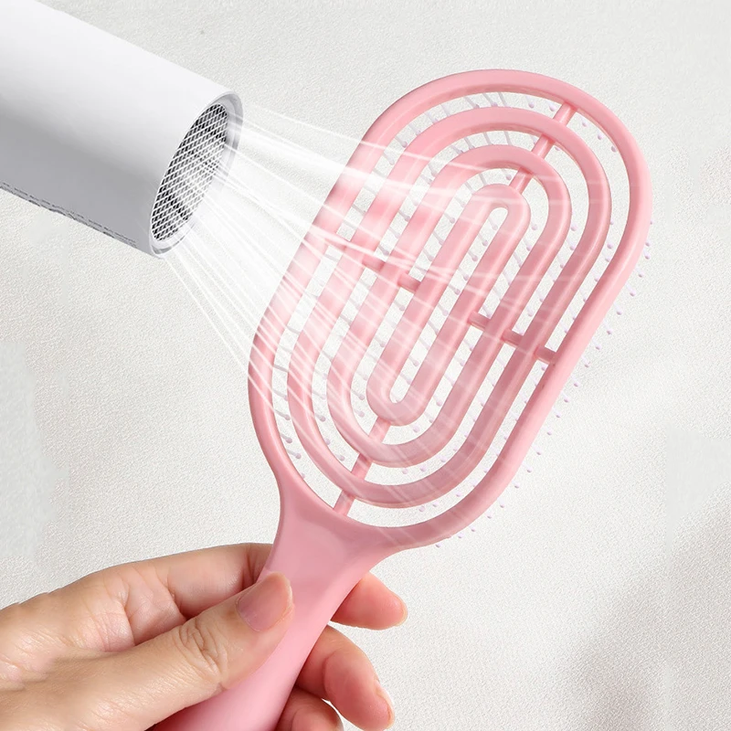 FYD Customizable Ventilation Straw Massage Comb Tangle Nylon Removal Curved Hair Brush Makeup Tools Sets