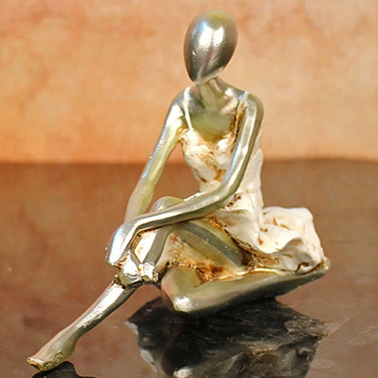 Handicraft Decorative Sculpture Ballet Dancer Girl Resin Figurine Statues Ballerina Artware