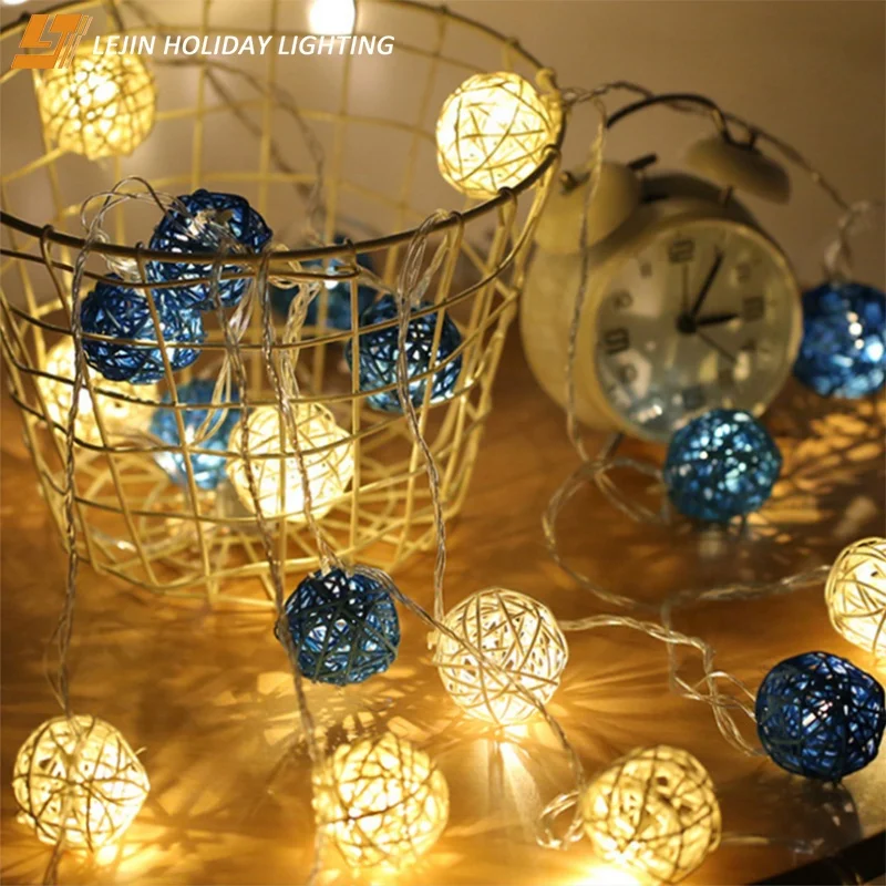 Wedding decoration Rattan Ball LED String Lights