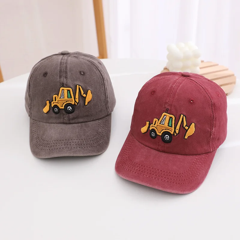 Children High Quality Custom logo Embroidery Curved Brim Solid Color Cotton outdoor Windproof sunhat baseball caps