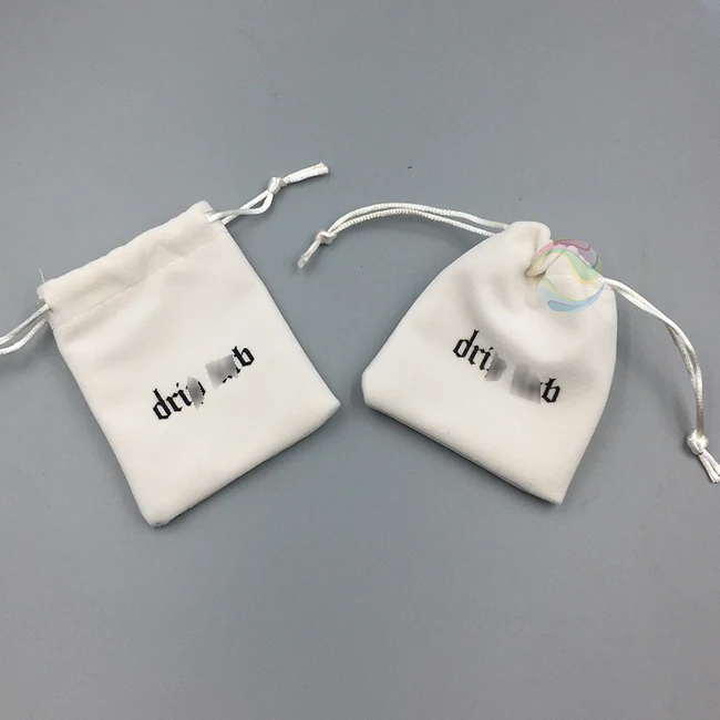  Роскошная маленькая черная бархатная подарочная сумочка для ювелирных изделий с логотипом на заказ