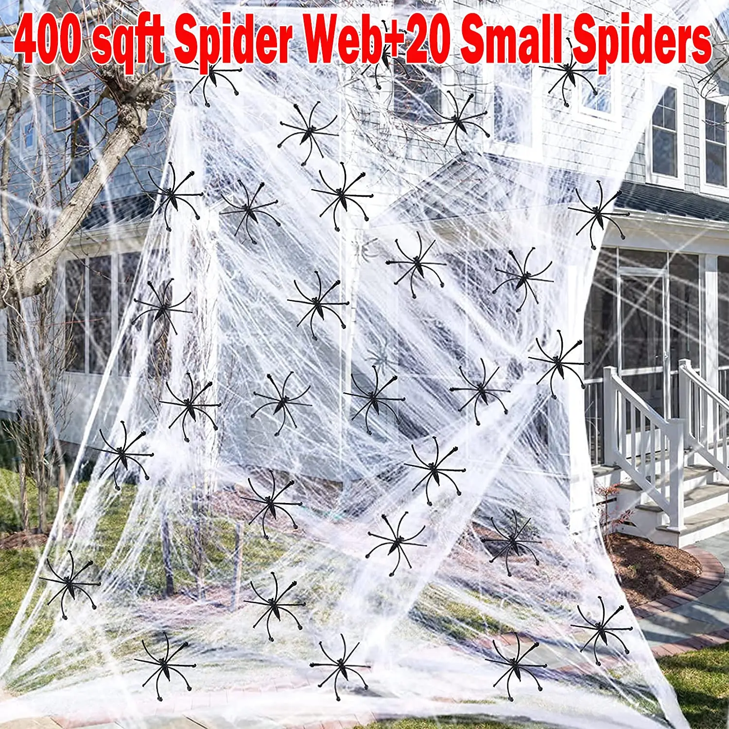 Halloween Spider Decorations Halloween Spiders Stretch Cobwebs Spider Indoor Outdoor Halloween Decorations Yard Home Parties
