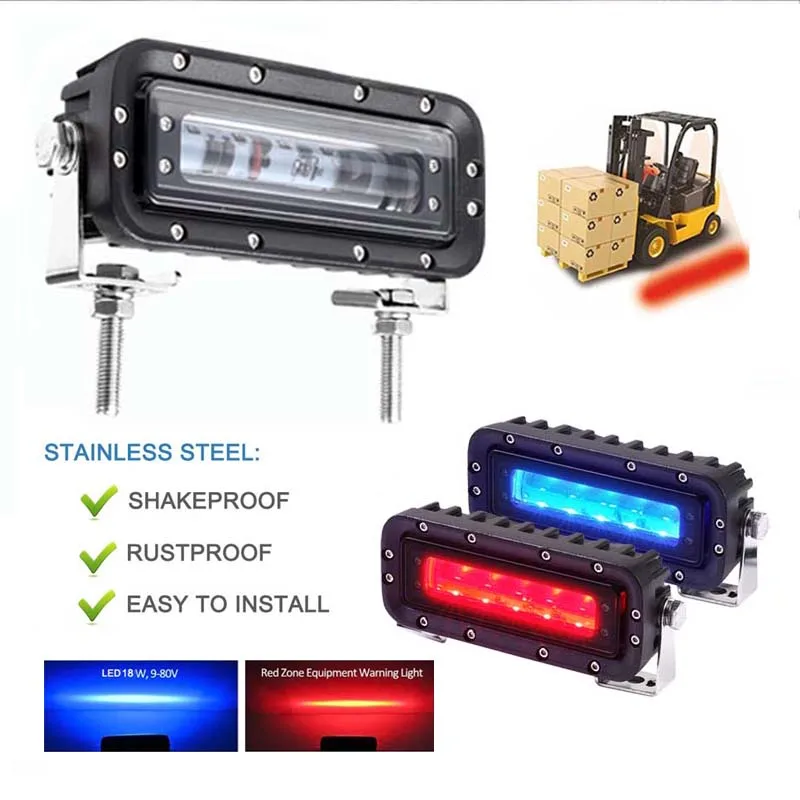 HOT SALE LED Red Stripe Zone Light For Forklift Danger Area Forklift Blue Spot Warning Lamp