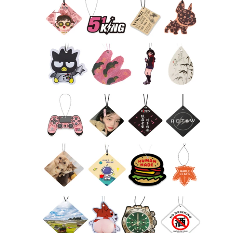 Eco-Friendly Custom Different Shape Home Fragrance Scented Cards Custom Shape Hanging Car Air Fresheners