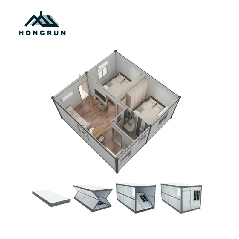 Fast Build Prefab House 20ft 40ft Modular Folding Container House Camping Foldable Small Tiny Container House Home Office