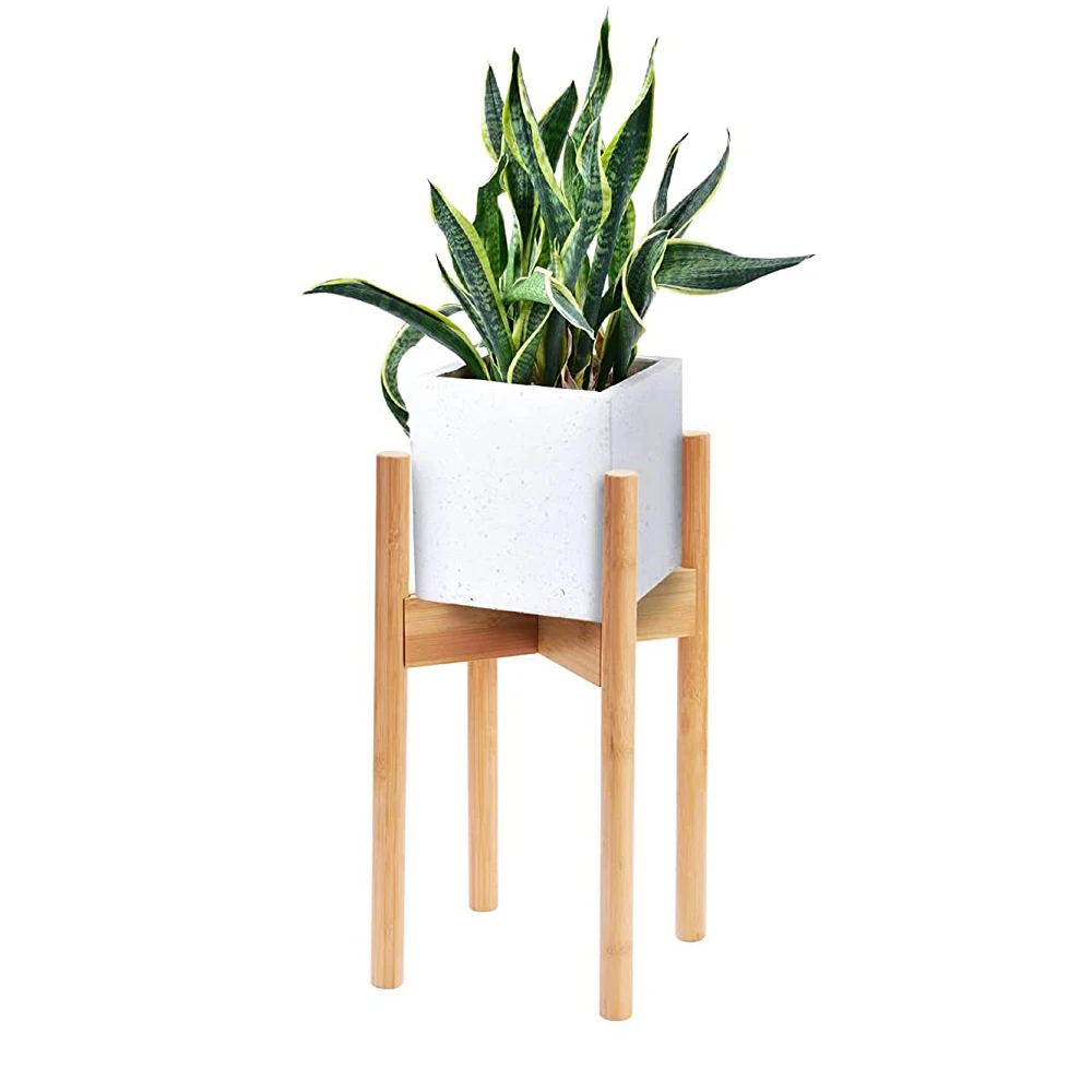 Регулируемая подставка для растений бамбуковая подставка для цветочных горшков среднего века поднятая подставка для комнатных растений