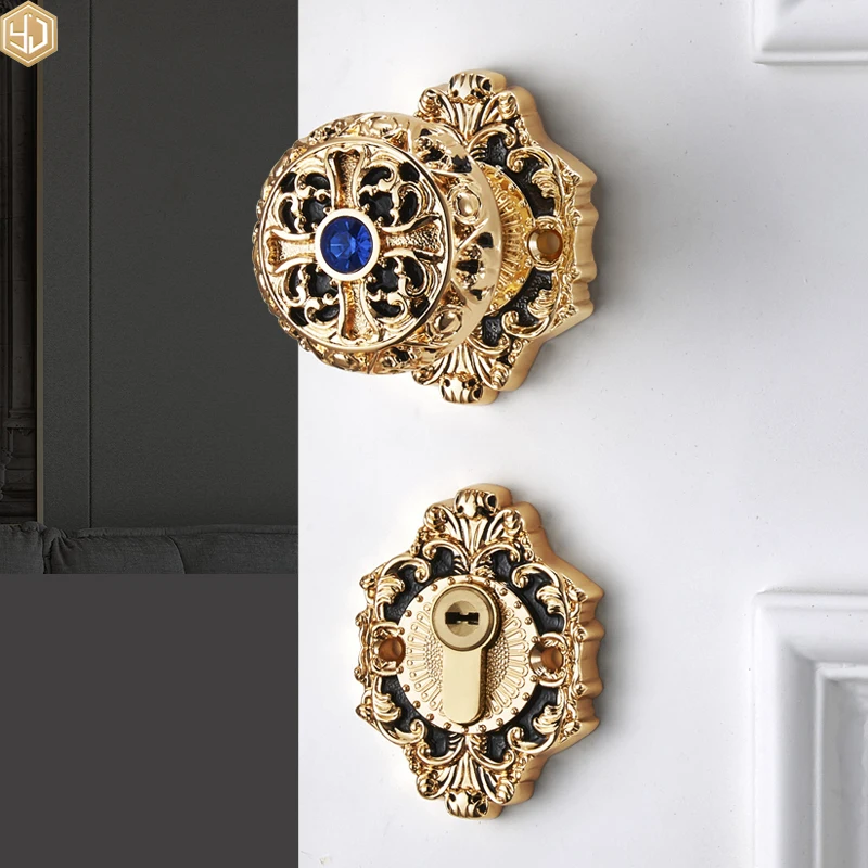 All Copper Silent Pure European Villa Solid Wood Bedroom Door Lock Indoor Universal Lock