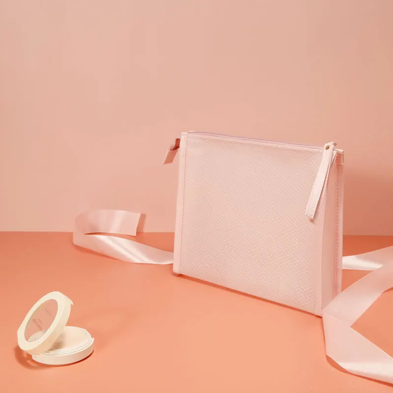 Custom Wholesale Transparent Small Private Label Plastic Eva Pink Clear Mesh Makeup Travel Toiletry Cosmetic Pouch Bag Sets