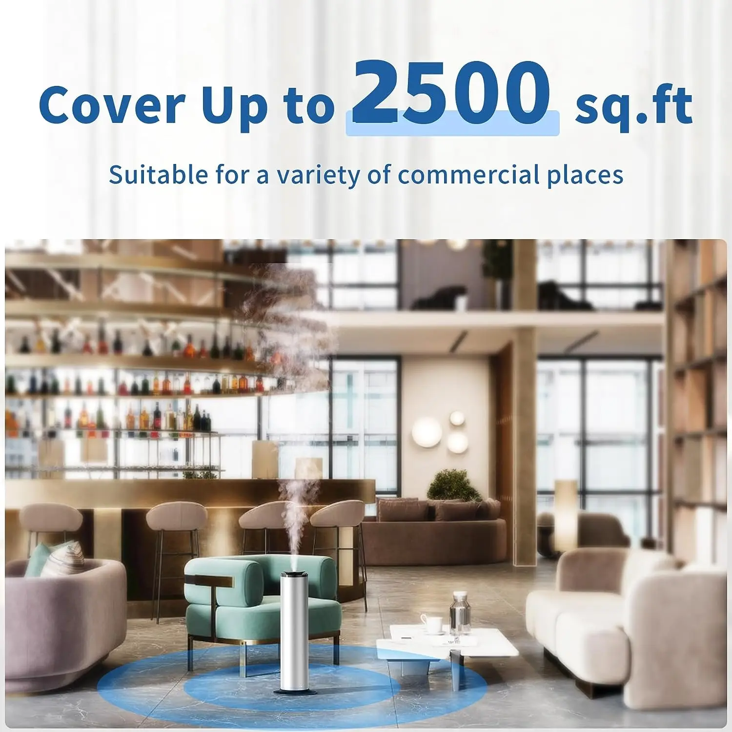 Smart 2500 sq. ft Coverage Waterless Diffuser Essential Oil Diffuser Hotel Scent Diffuser Cold Air Nebulizer for Large Room