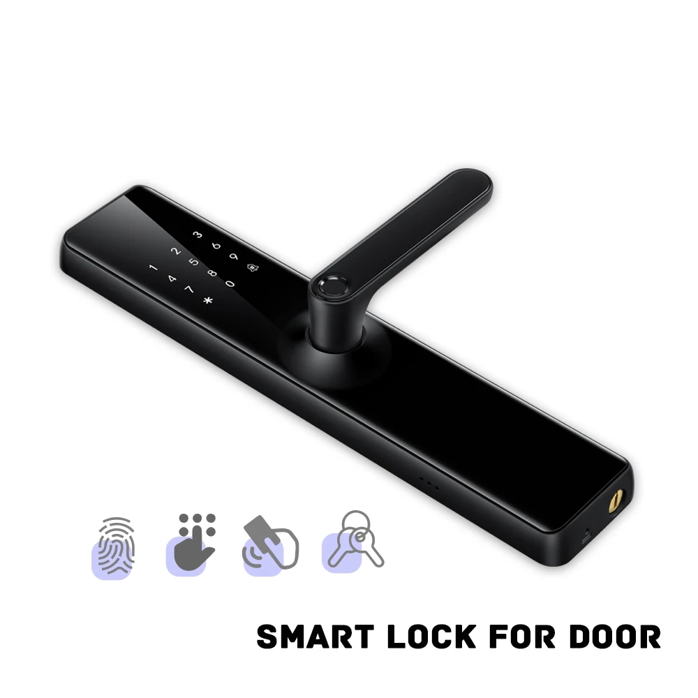 Cerradura Inteligente Exterior Door Handle Smart WIFI Tuya APP Digital Rfid Card Key Digit Fingerprint Door Lock