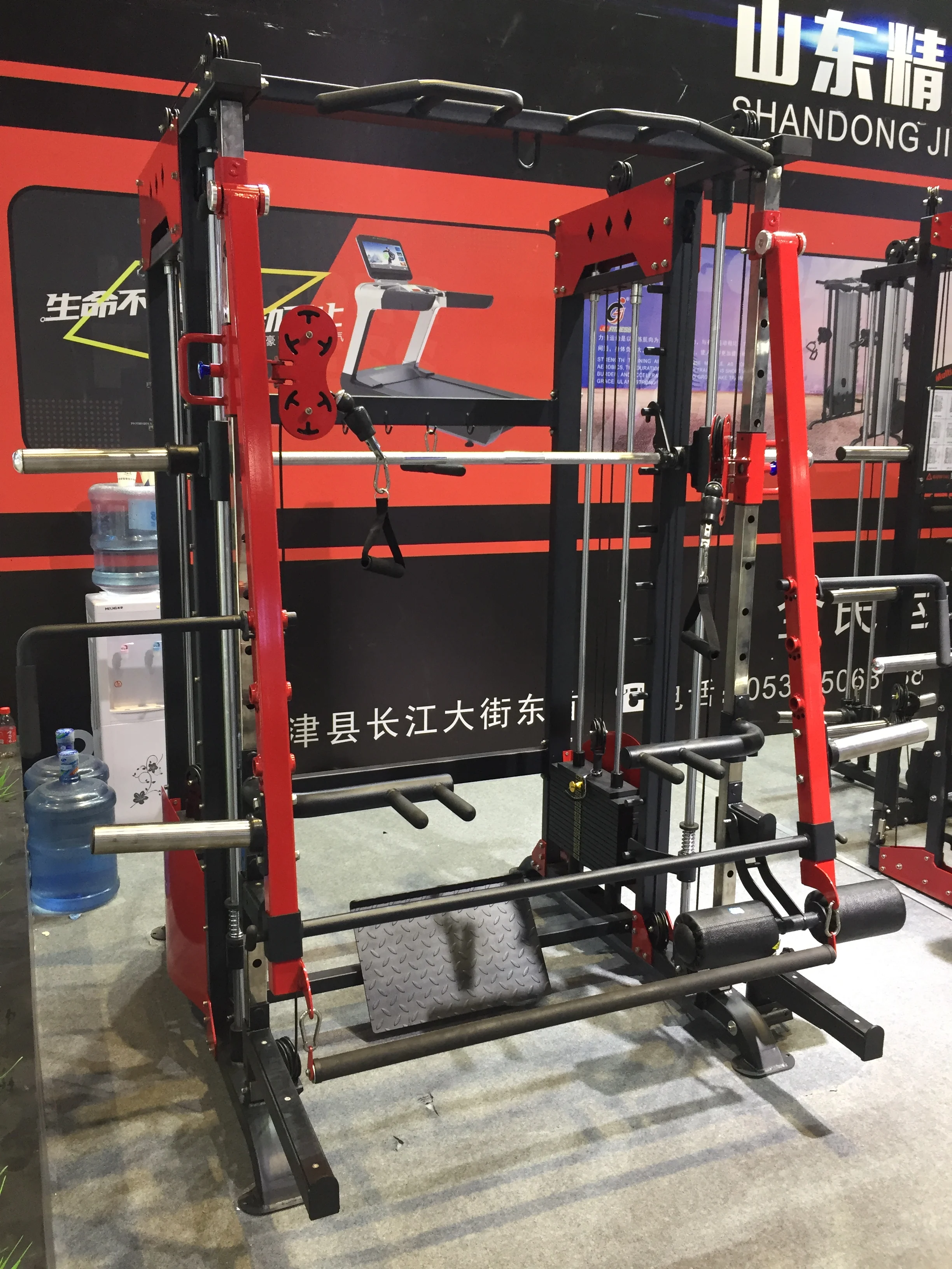2019 commercial gym equipment functional trainer plus smith machine with balance weight blocks