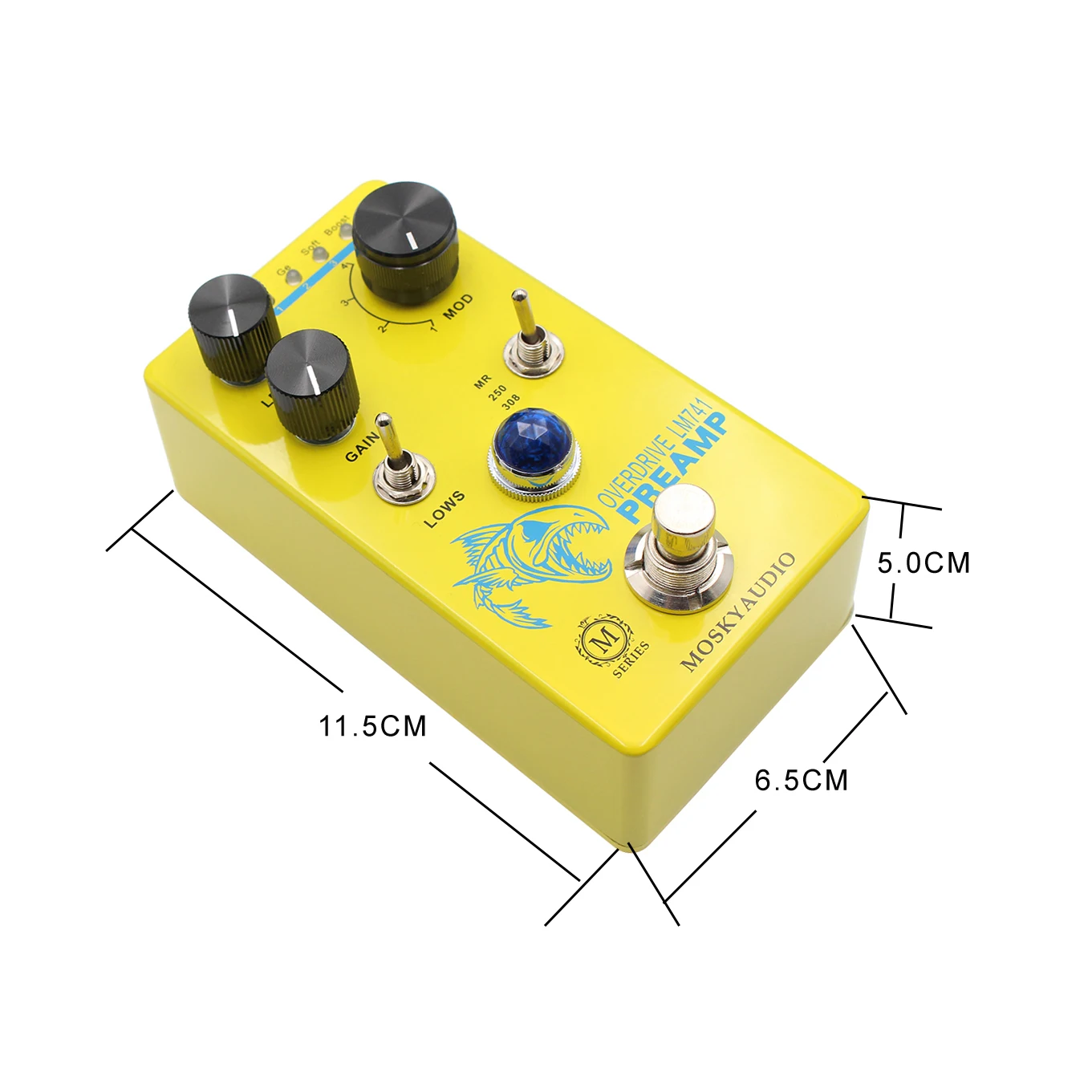 New Preamp Aluminum Alloy Guitar Effects Pedal Board Distortion Overdrive Electric Guitar Pedals 4 Modes Button for Guitar Bass