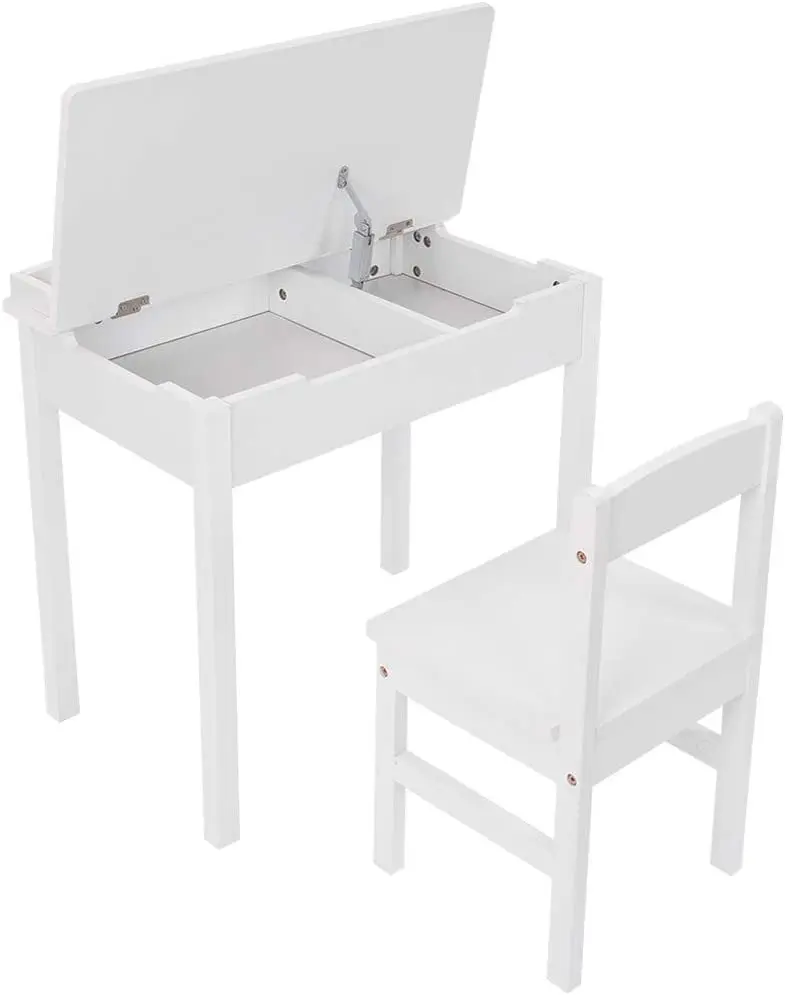 Детский деревянный стол и 1 стул, Детский комплект мебели для малышей, деревянный стол с подъемом, стол и стул