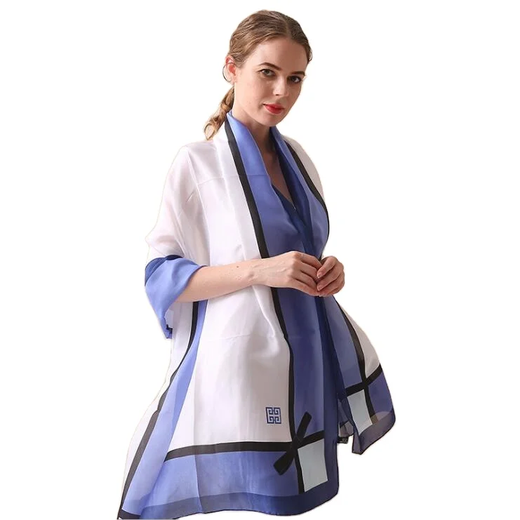 
Hot sale Silk scarves High quality women Print scarf silk floral hijab scarf 
