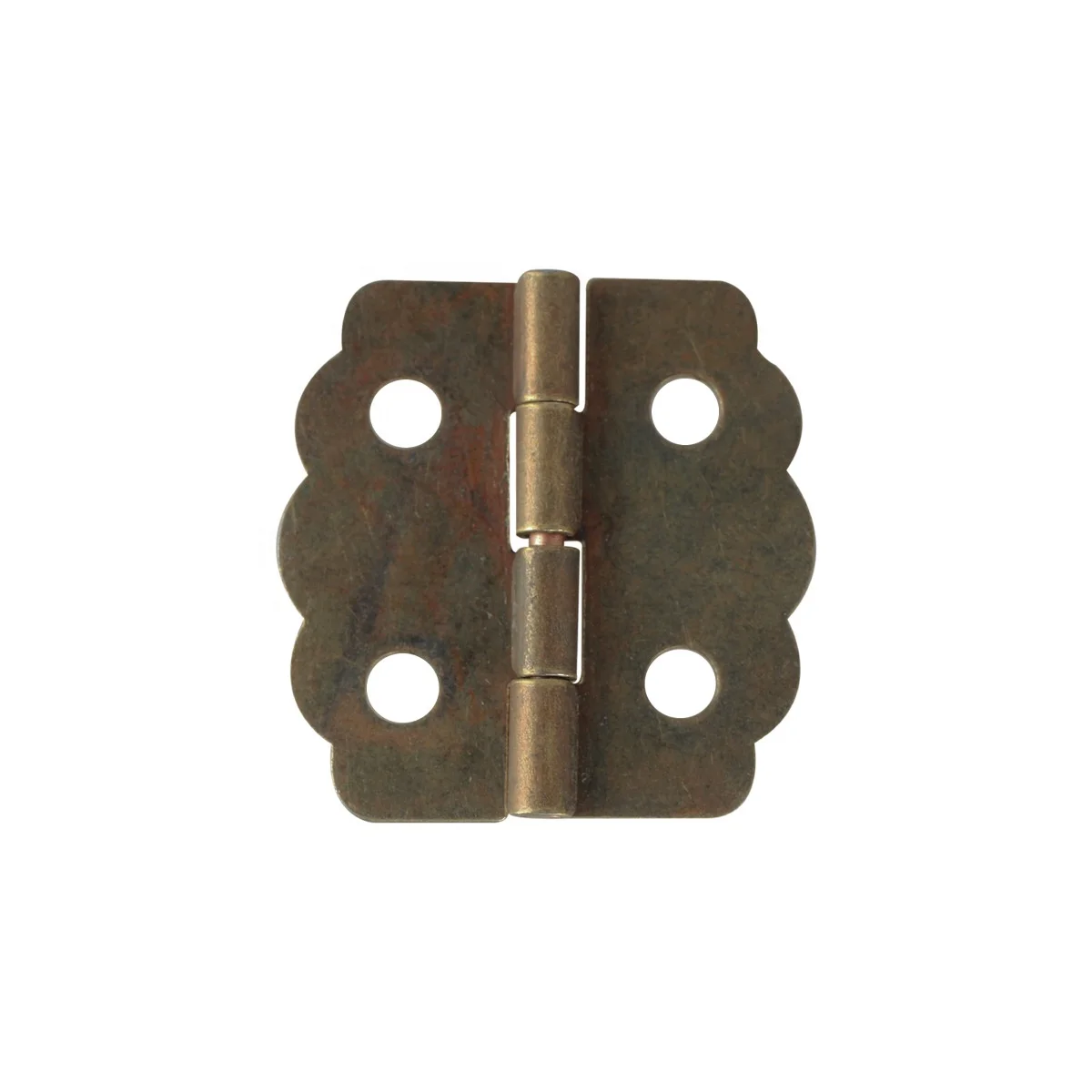 Antique-style Mini Hinges: Decorative Hardware for Cabinets, Flower-shaped Hinges for Wooden Boxes, 22x23mm